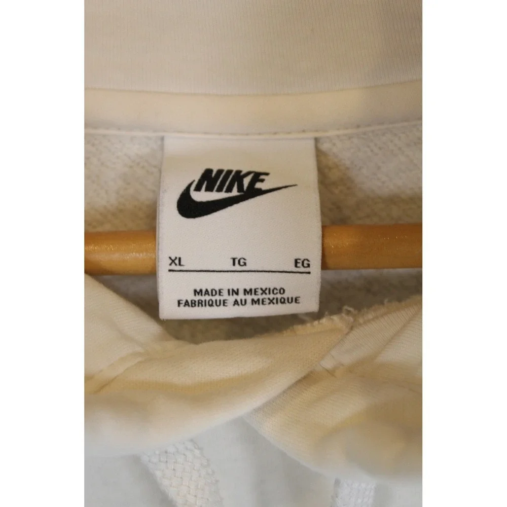 Nike Hoodie Mens XL Spellout Logo Off White Cotton Blend Streetwear Pullover